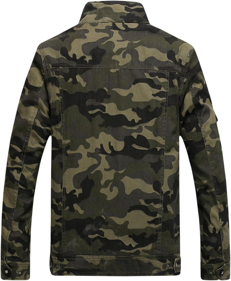 Springrain Men's Casual Military Jackets Camouflage Cotton Army Jacket Outwear - Image 2